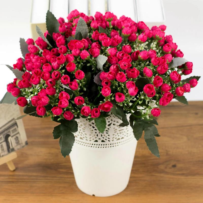 36 heads/ 1 Bunch Artificial Flowers Party Silk fake Flowers Peonies For Home Party Chrismas DIY Wedding Decoration Bouquet