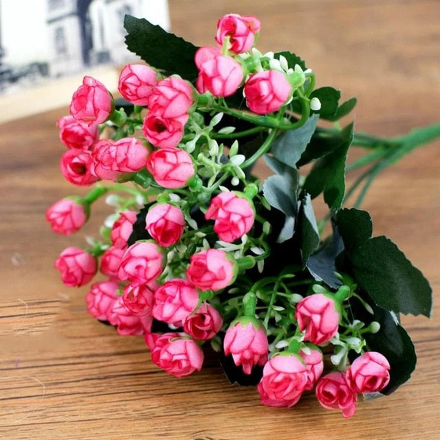 36 heads/ 1 Bunch Artificial Flowers Party Silk fake Flowers Peonies For Home Party Chrismas DIY Wedding Decoration Bouquet