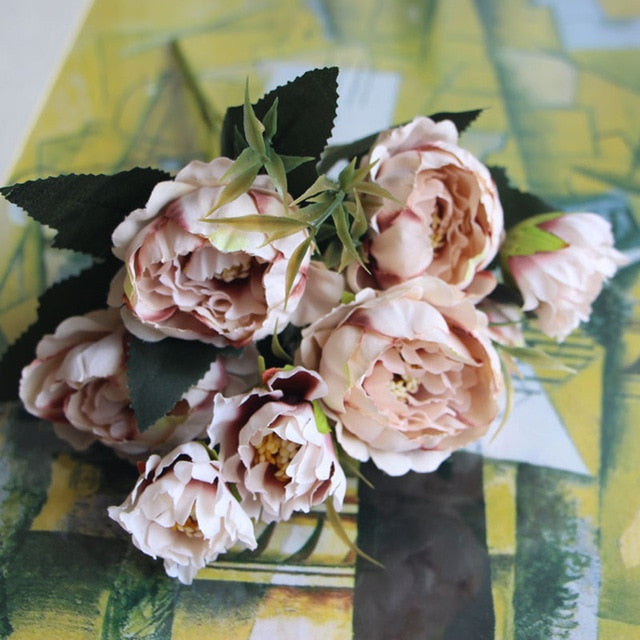 8 Heads/Bouquet Mariage Christmas Simulation Real Touch Artificial Peony Flower Valentines Day Gift Fake Flower